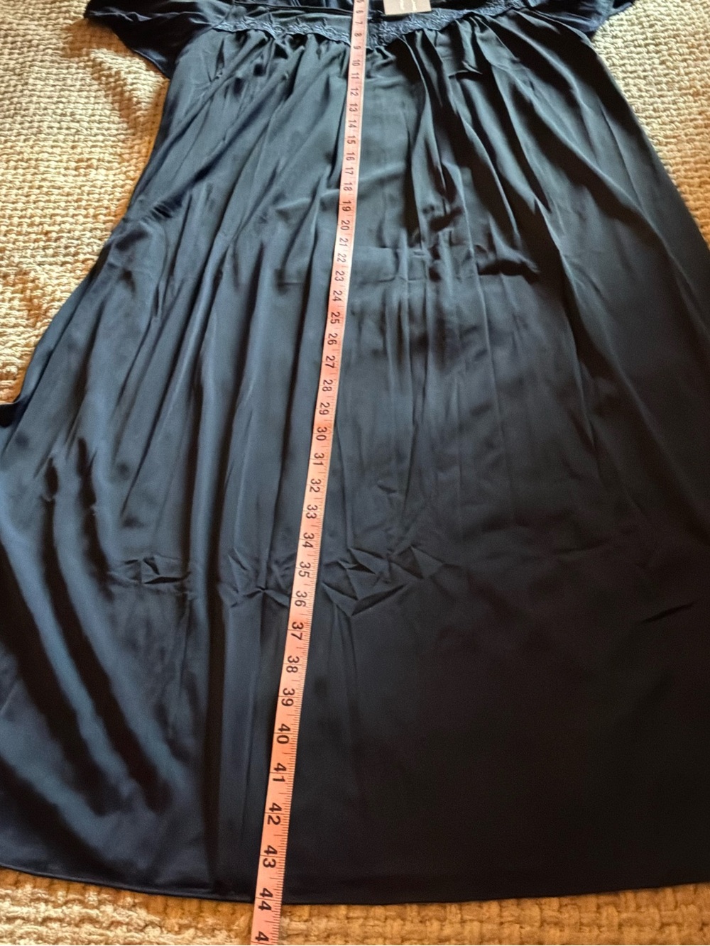 🌙✨🆕🏷️ Miss Elaine Essentials Nightgown PM Petite Medium Navy Embroidered - Picture 10 of 16